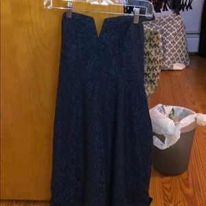 Strapless blue lacy dress from J. Crew!